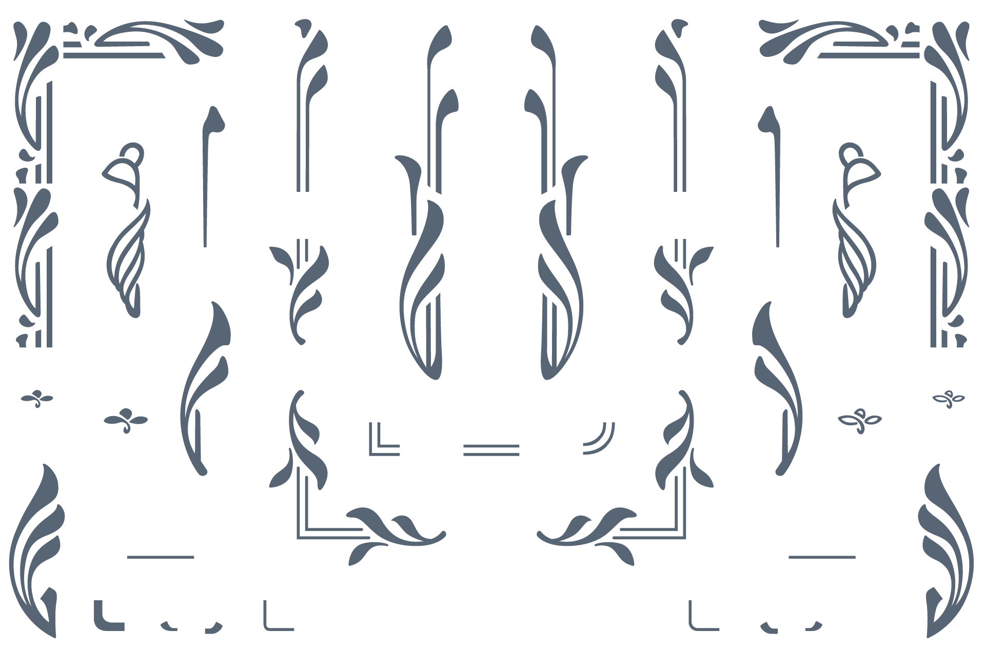Download Vintage "Art Nouveau" Art Nouveau: 285 Vector Ornaments, 300