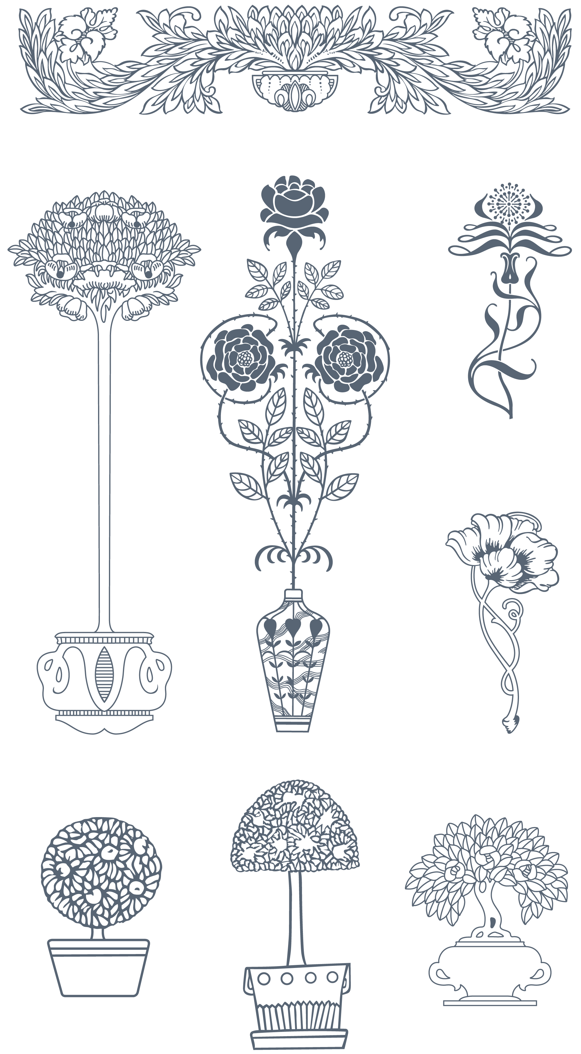 Download Vintage "Art Nouveau" Art Nouveau: 285 Vector Ornaments, 300