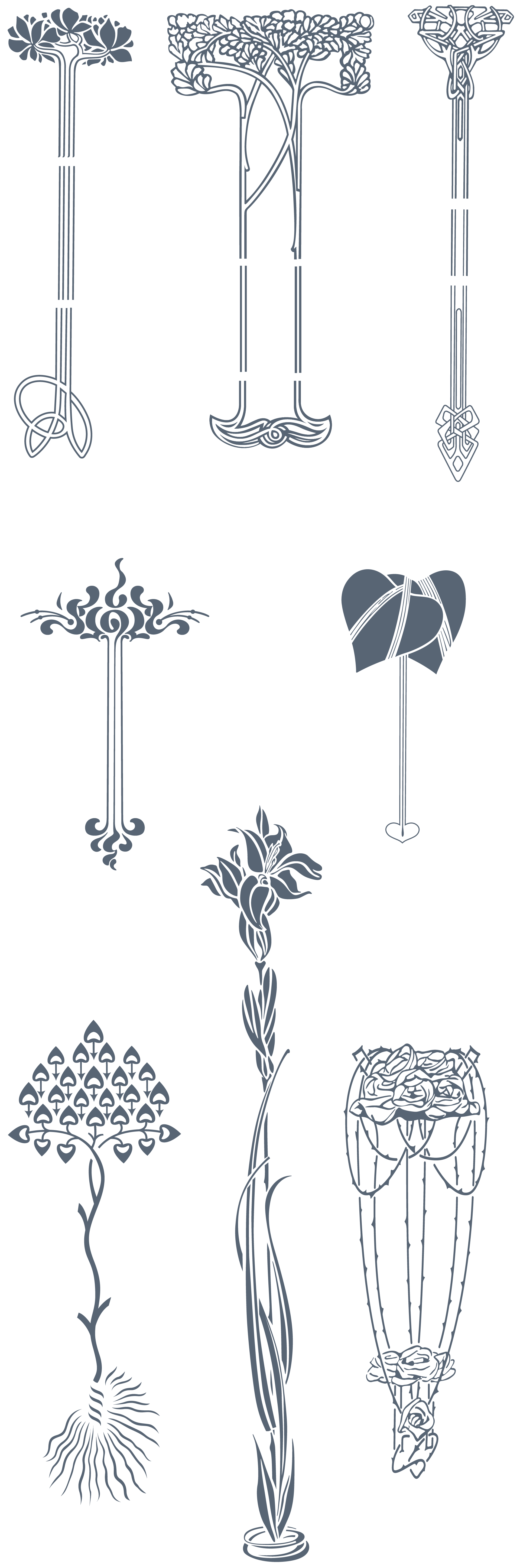 Download Vintage Art Nouveau Art Nouveau 285 Vector Ornaments 300 Borders And 96 Illustrations