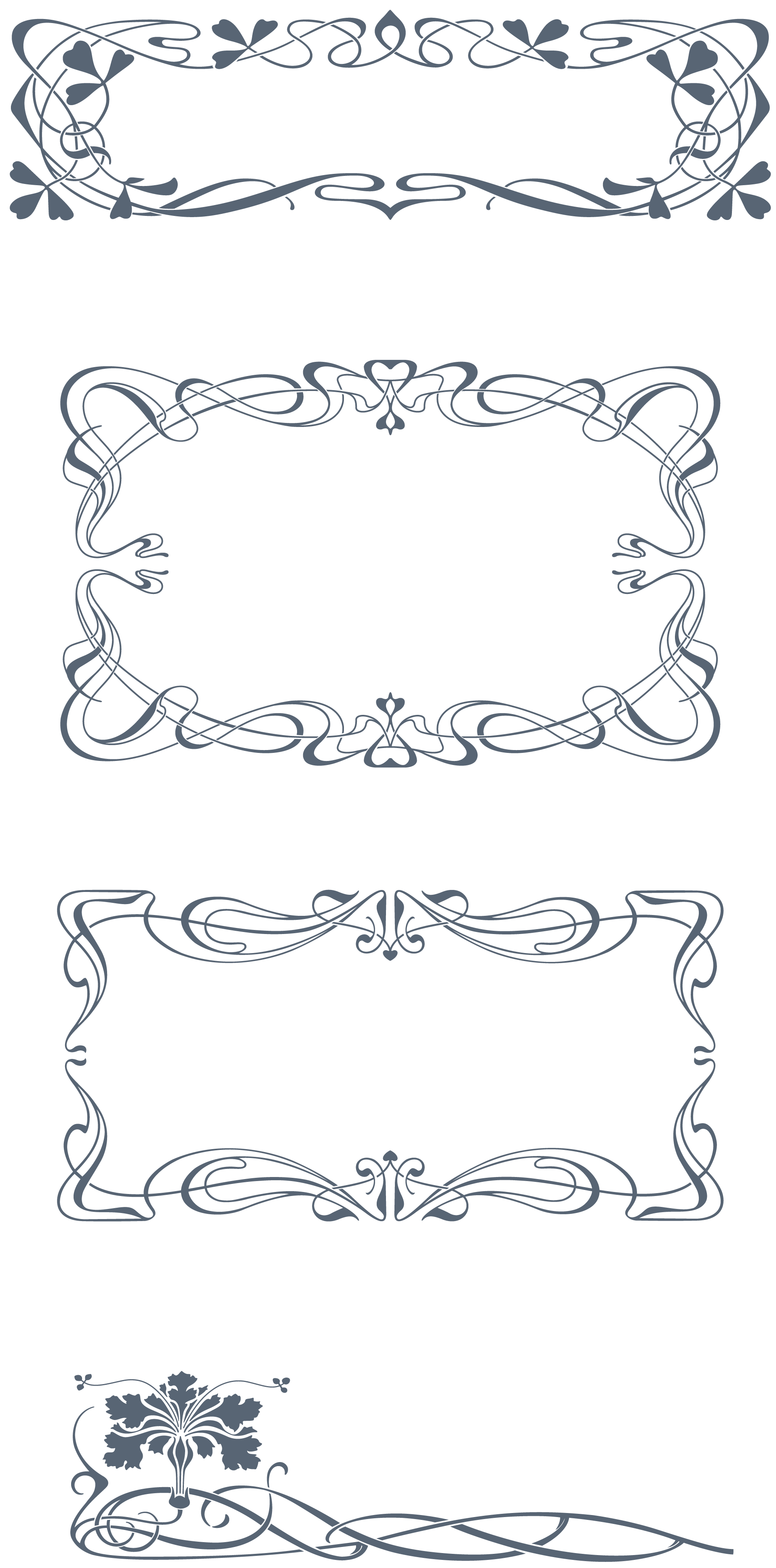 Download Vintage "Art Nouveau" Art Nouveau: 285 Vector Ornaments, 300