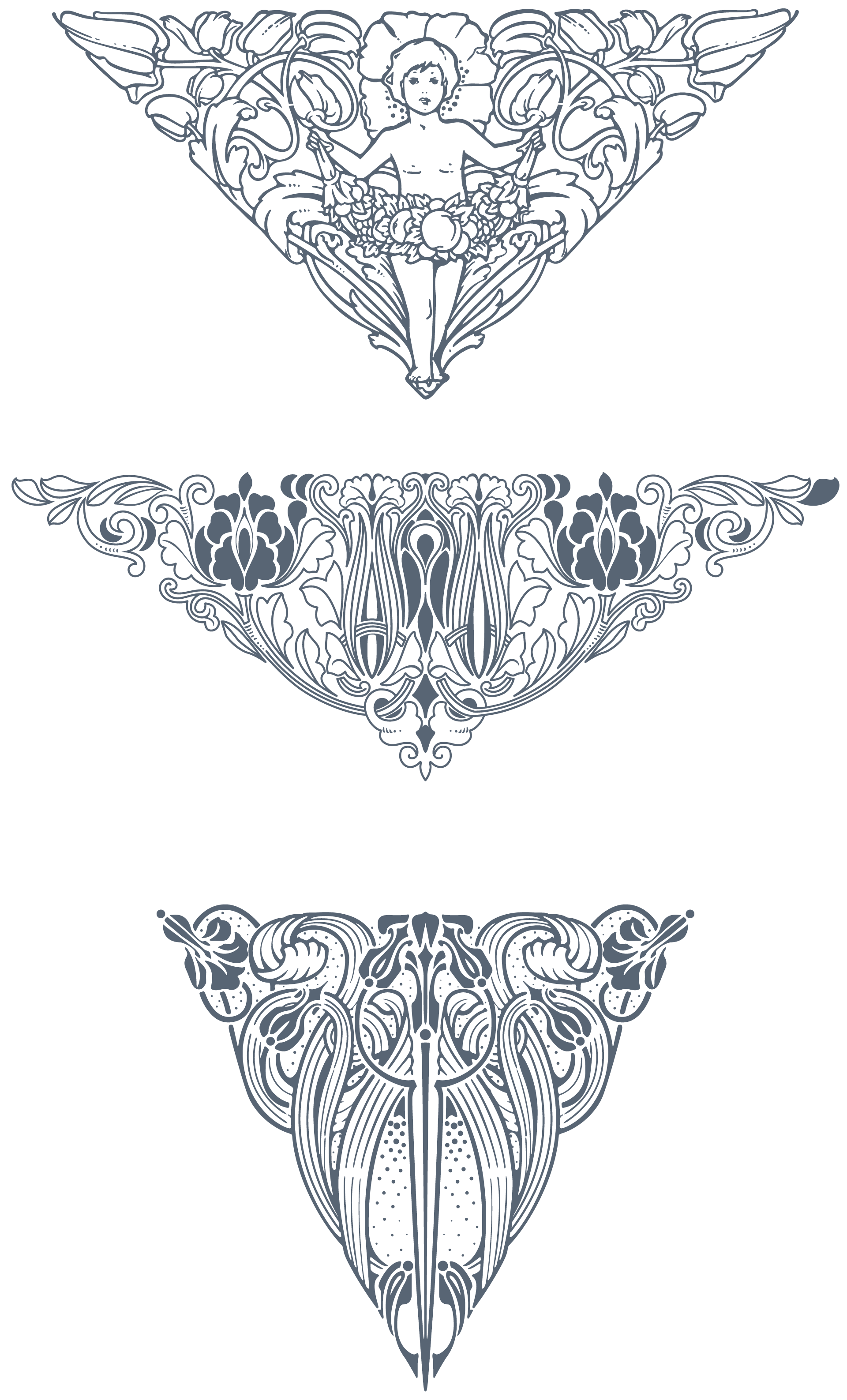 Download Vintage "Art Nouveau" Art Nouveau: 285 Vector Ornaments, 300