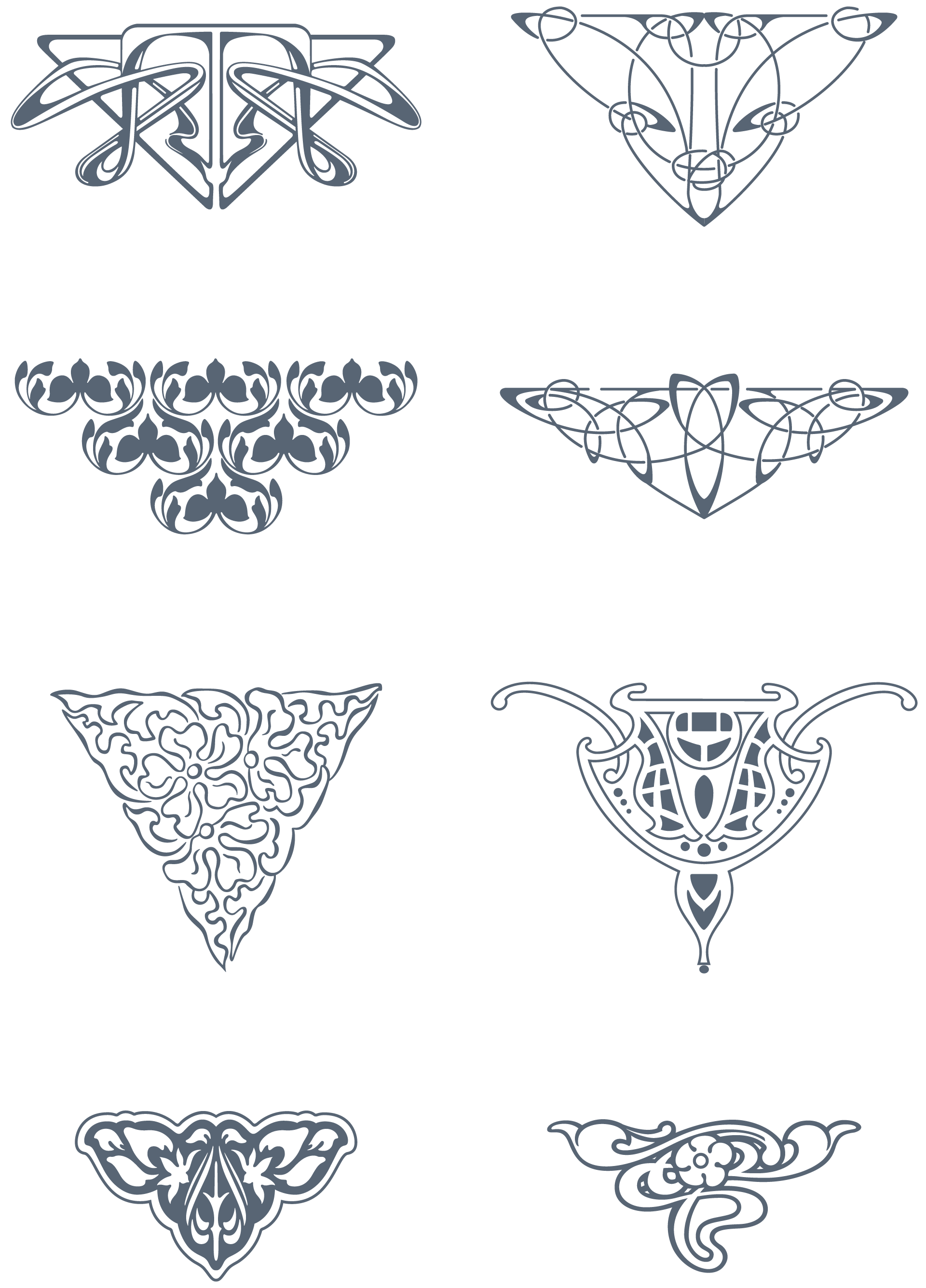 Download Vintage "Art Nouveau" Art Nouveau: 285 Vector Ornaments, 300
